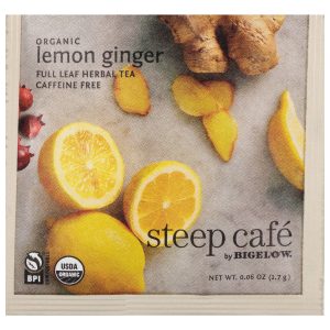 organic lemon ginger full leaf herbal tea