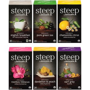 organic black. green and herbal tea 6 flavor variety pack
